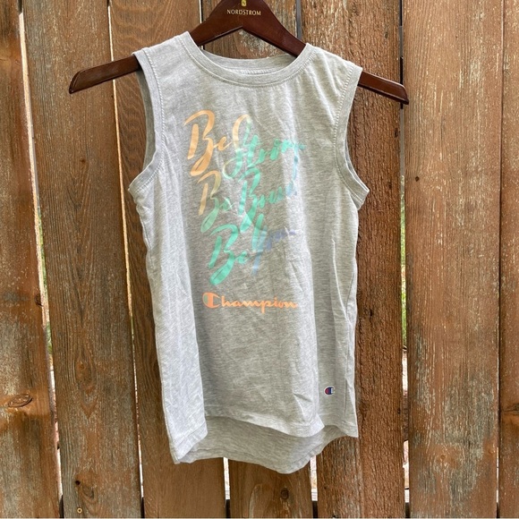 Champion Other - CHAMPION Girls Gray Tank Top Colorful Graphic Size 14